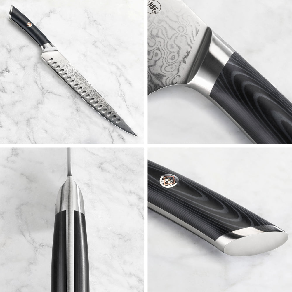 
                  
                    Load image into Gallery viewer, KURO Series 2-Piece Carving Knife Set in Ash Wood Box, High Carbon X-7 Damascus Steel, 504302
                  
                