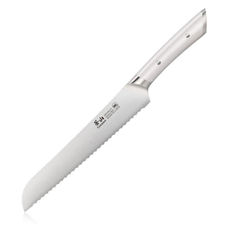 
                    
                      8-inch serrated bread knife with a full metal handle and forged German steel blade.
                    
                  